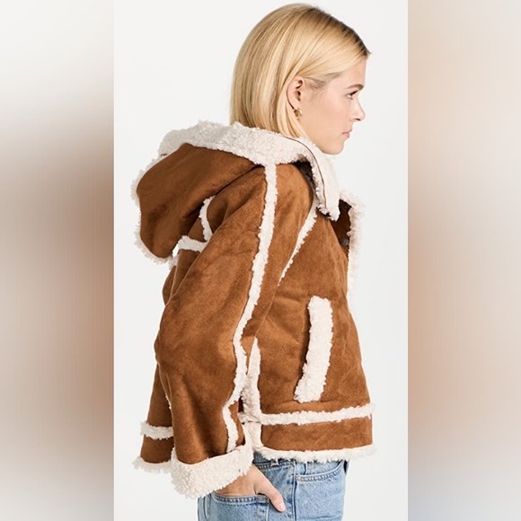 NWT Free People We The Free Vegan Exchange Shearling Jacket - Picture 5 of 15